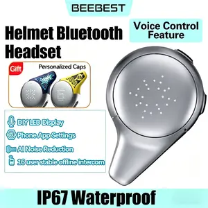 BEEBEST Walkie Talkie Motorcycle Helmet Headset Bluetooth Earphone High-Fidelity Sound APP Settings For Motorbike Rider Intercom