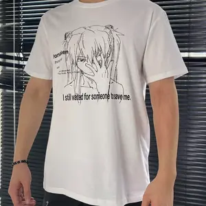 Asuka Langley Tee Anime Ispired Evangelion Menswear Tshirt Short Sleeve Crew Casual Summer Top for Anime Lover Streetwear Fallfreshness Classic