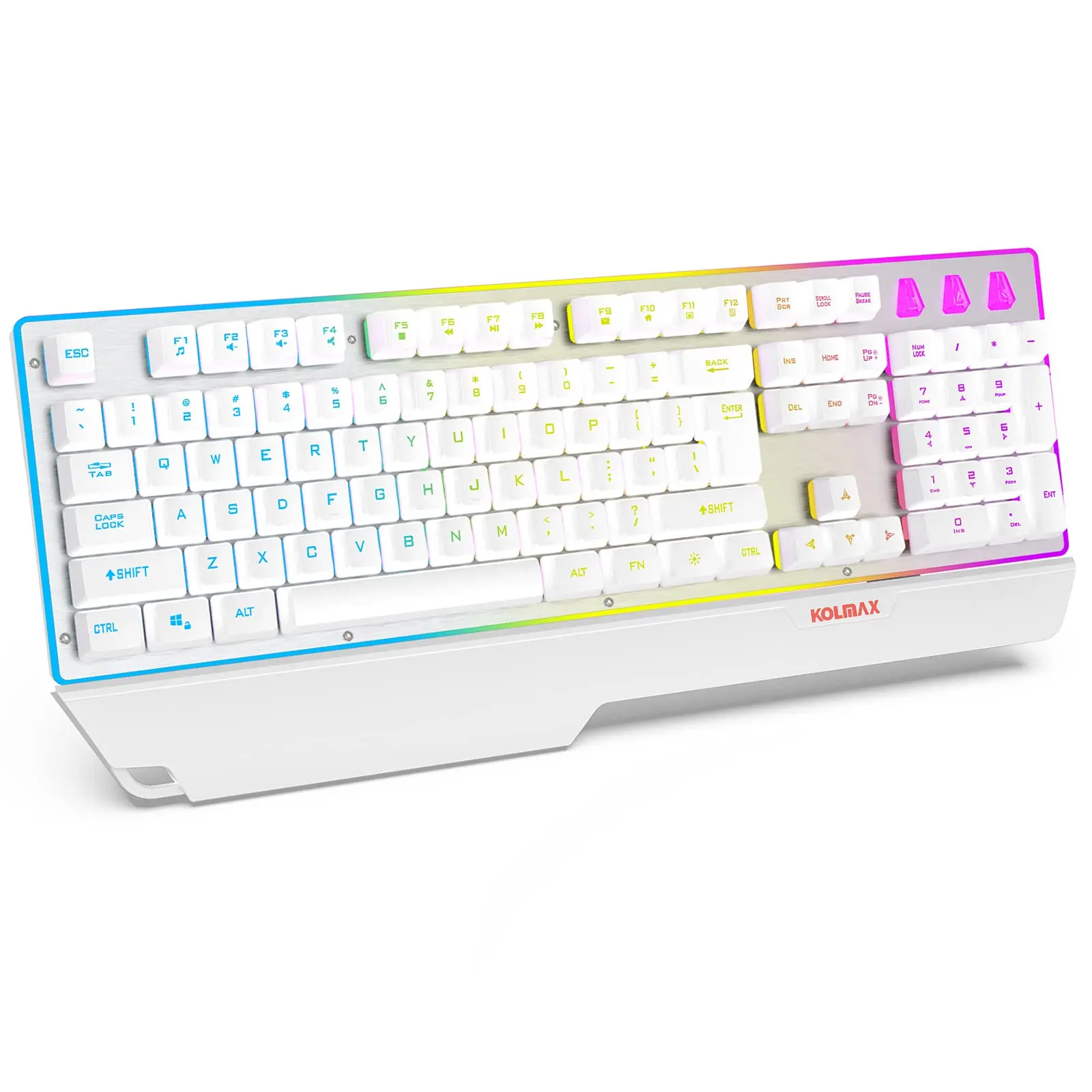 Wired gaming Keyboards with Wrist Rest, RGB Backlit Mechanical Feel Anti-Ghosting Keyboard + Removable Wrist Rest, 2-in-1 PC Gamer Accessories keyboard wrist