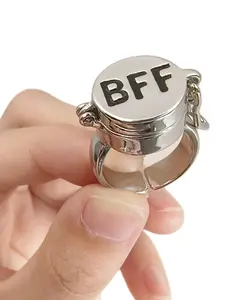 Creative New Cute Spongebob Squarepants Friendship Bff Open Ring, Statement Rings, Best Friend Gift, Unique Jewelry for Friends