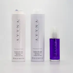 Avyna Platino set ( Small ) / Shampoo + Maschera + Fluido / Silk Protein For silver hair, Bleached, Platinum