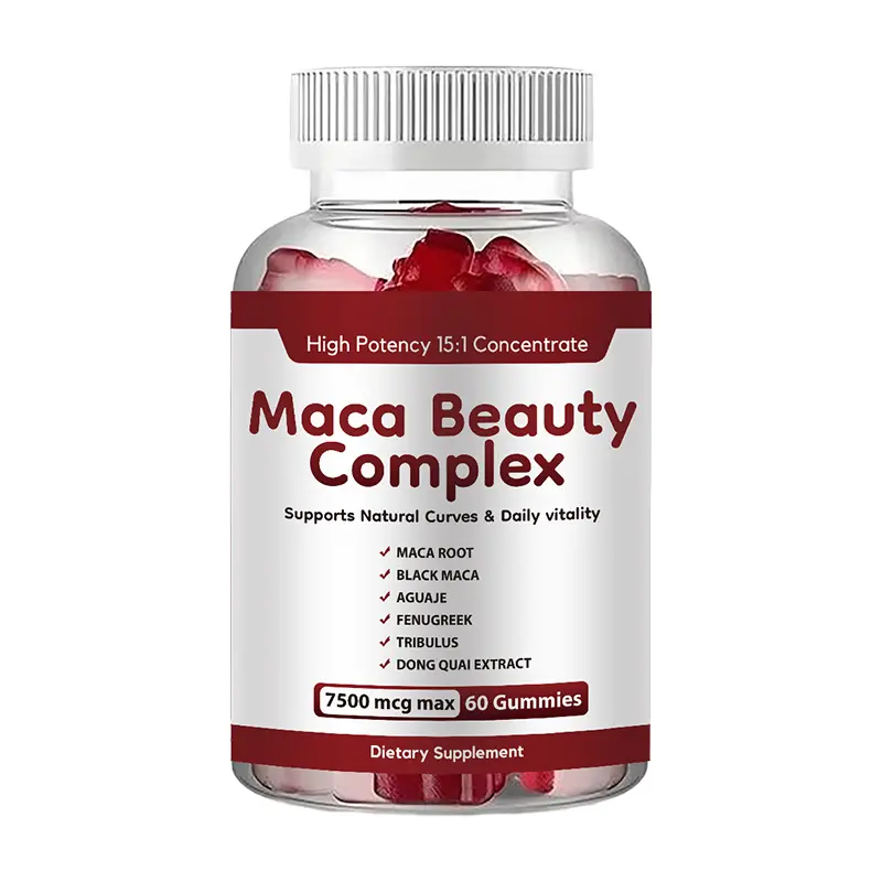Maca Plus Gummies, High Potency, Natural Herbal, Black Maca Root, Aguaje, Fenugreek, Tribulus, Dong Quai Extract, support body wellness, maintain daily energy, for adult women, daily nutritional supplement routine, 60ct