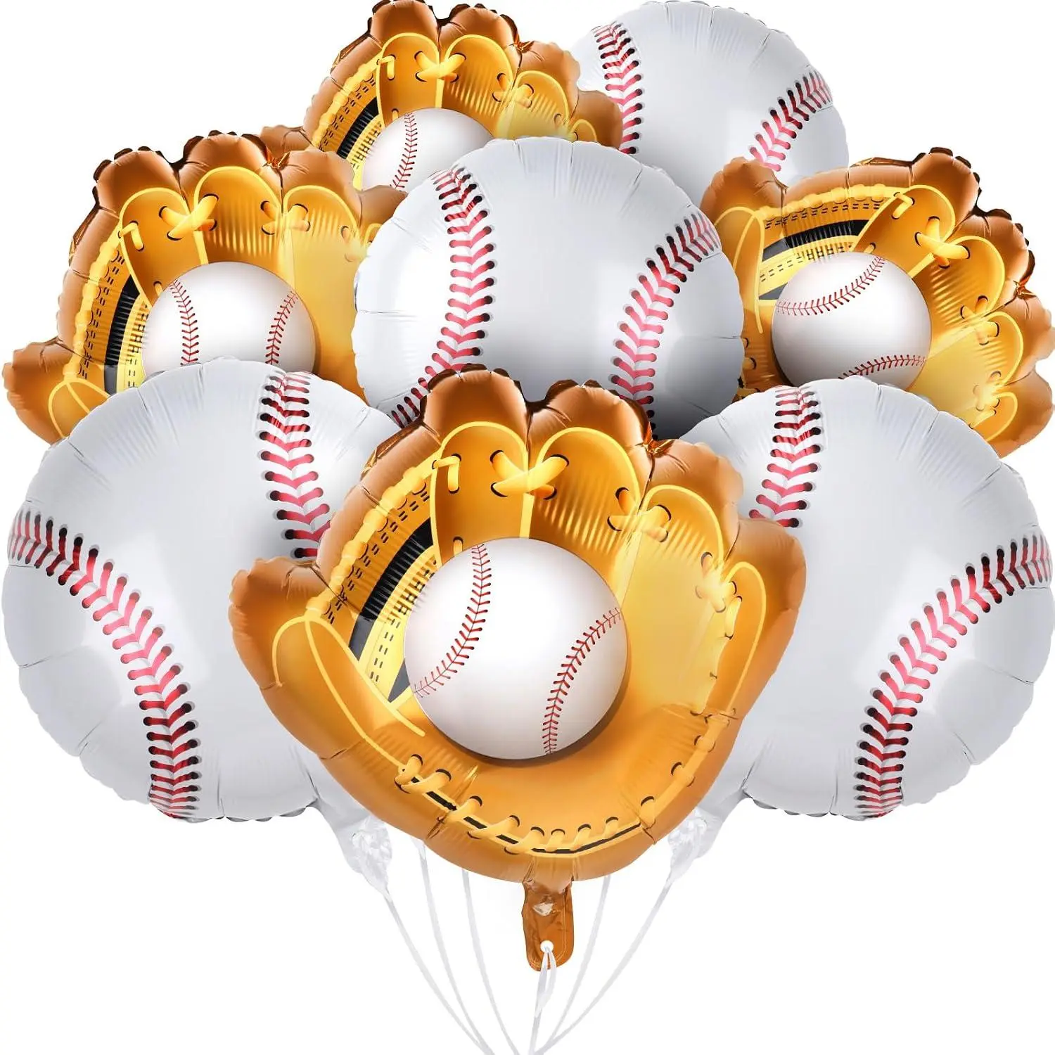 8Pcs Baseball Balloons Garland 18Inch Large Foil Sports Themed Balloons Baseball Balloon Bouquet Arch For Baseball Graduation Birthday Themed Party Decorations Supplies