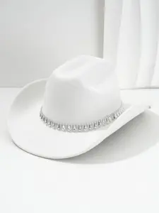 Unisex Western Cowboy Hat with Rhombus Sword Design, Elegant Wedding Accessory, Perfect Gift for Engagements, Stylish Headwear