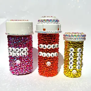 “Happy Pills” Rhinestone Pill Bottles