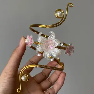 Handmade Floral Arm Cuff – Cottagecore Summer Bracelet