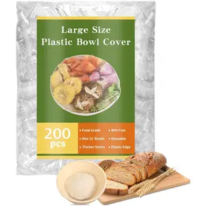 200 Bowl Covers Shower Caps for Sourdough Bread Proofing Large Elastic  Plastic Wrap for  Storage Baking Rising Meal-Prep Fermentation  Keep  Fresh