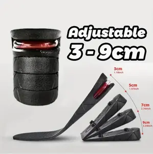1.18-3.54inch Height Adjustable Invisible Insole Cushion - Taller Shoe Heel Support Absorbant Foot Pad