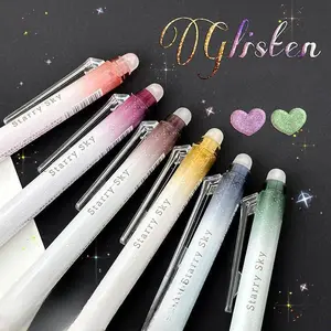 Erasable Glitter Gel Pen, 6 Counts Colorful Retractable Aesthetic Pen, Exquisite Pen for School & Office Use, Retractable Gel Pens