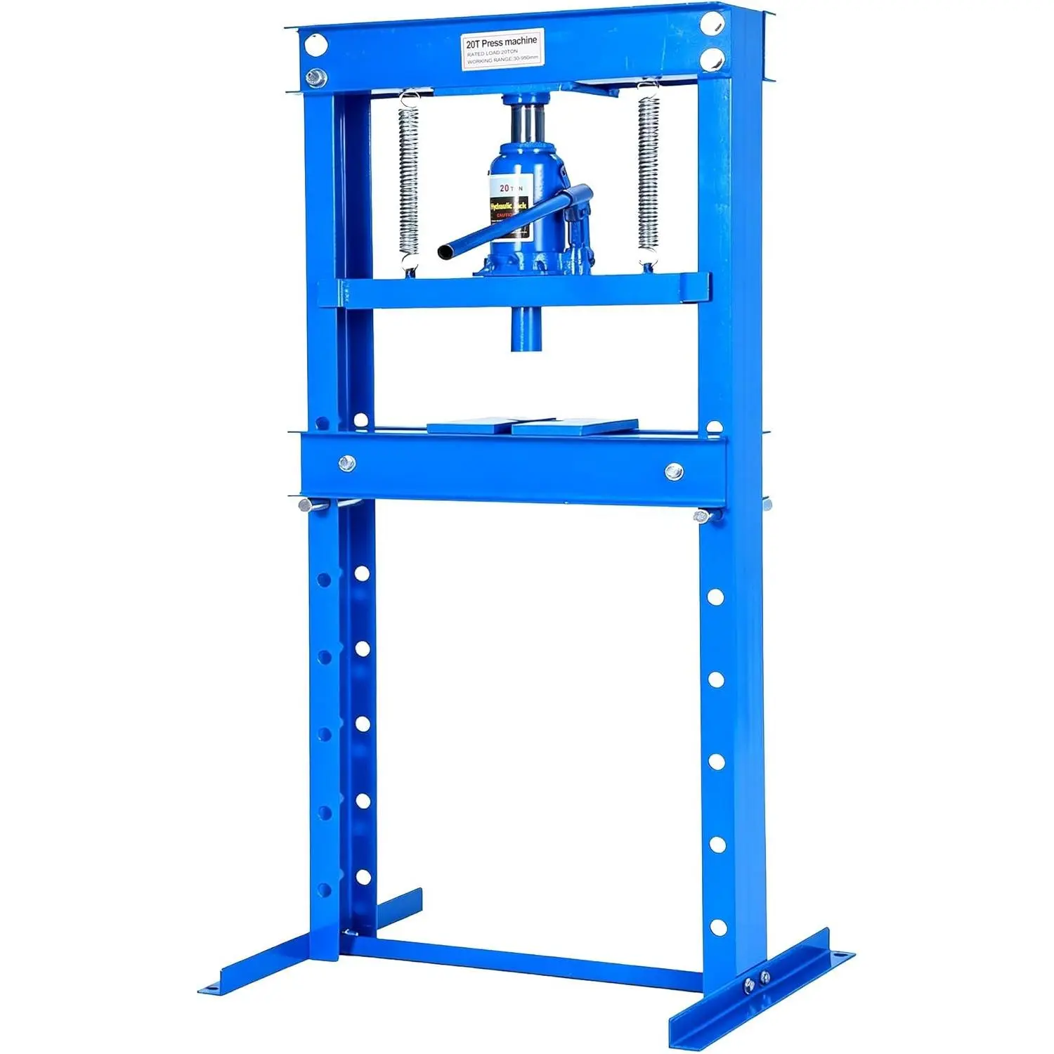 Garvee 12 Ton Hydraulic H-Frame Shop Press – Heavy Duty Carbon Steel Garage Press with Adjustable Work Table, Press Plates & Safety Overload Valve, Ideal for Automotive Repair, Metalworking, Bearing Removal, Bushing Installation, Straightening & Pressing