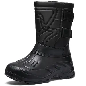 Mid-Calf Snow Boots for Men Faux Fur Lined Winter Shoes Water Resistant Outdoor Winter Boots with Removable Bootie Liner