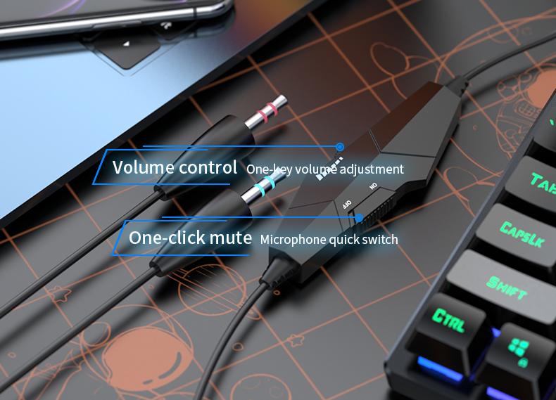 Stereo gaming headphones, suitable for PS4, PC, Xbox One, PS5 game consoles, PC and laptops, headphones, with microphone, LED lights, 7.1 surround stereo, wired headphones, RGB lights, USB-A, DJ stereo headphones