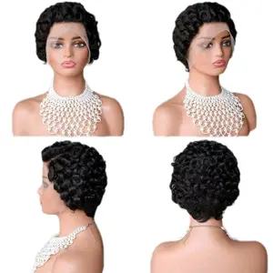 13x4 Transparent lace Pixie Cut Wig - Short Curly Hair for Women - Natural Look - Easy to Style - Perfect for Everyday Wear