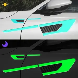 2 pieces Car Body Reflective Stickers Side Safety Warning Door Protection Stickers Anti-scratch and Anti-collision Reflective Strips Car Accessories
