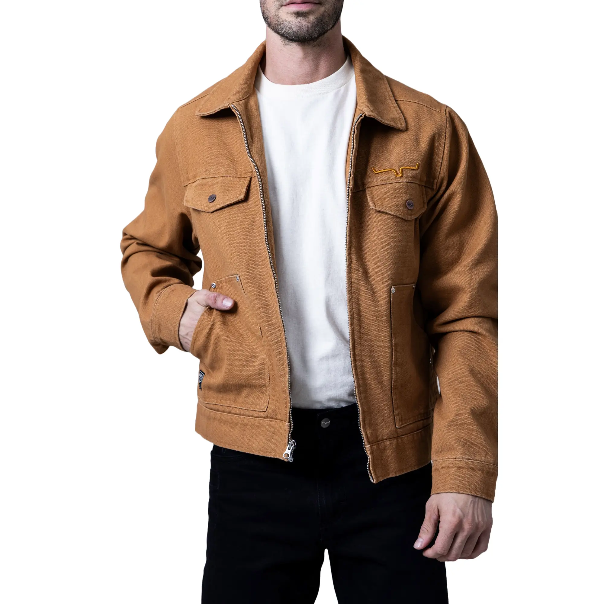 Kimes Ranch Men's Logan WW Brown Canvas Zip Jacket MJA0000024-WWB