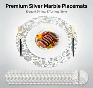 100 Pcs Disposable Gold & Silver Placemats – 13 Inch Round Metallic Mesh Pressed Table Doilies, Foil Woven Thin Mesh for Wedding, Party, Banquet, Dining, Home Decoration Coasters Tableware
