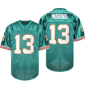 Marino football jersey # 13 Embroidery Football Jersey, Short Sleeve Comfy Breathable V-neck Sports Uniform for Training Competition