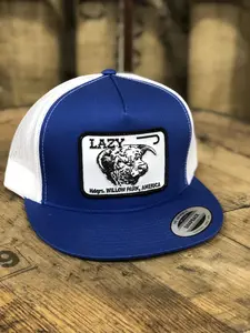 Lazy J Ranch Wear Unisex Royal Blue & White Cattle Headquarters Cap Hat