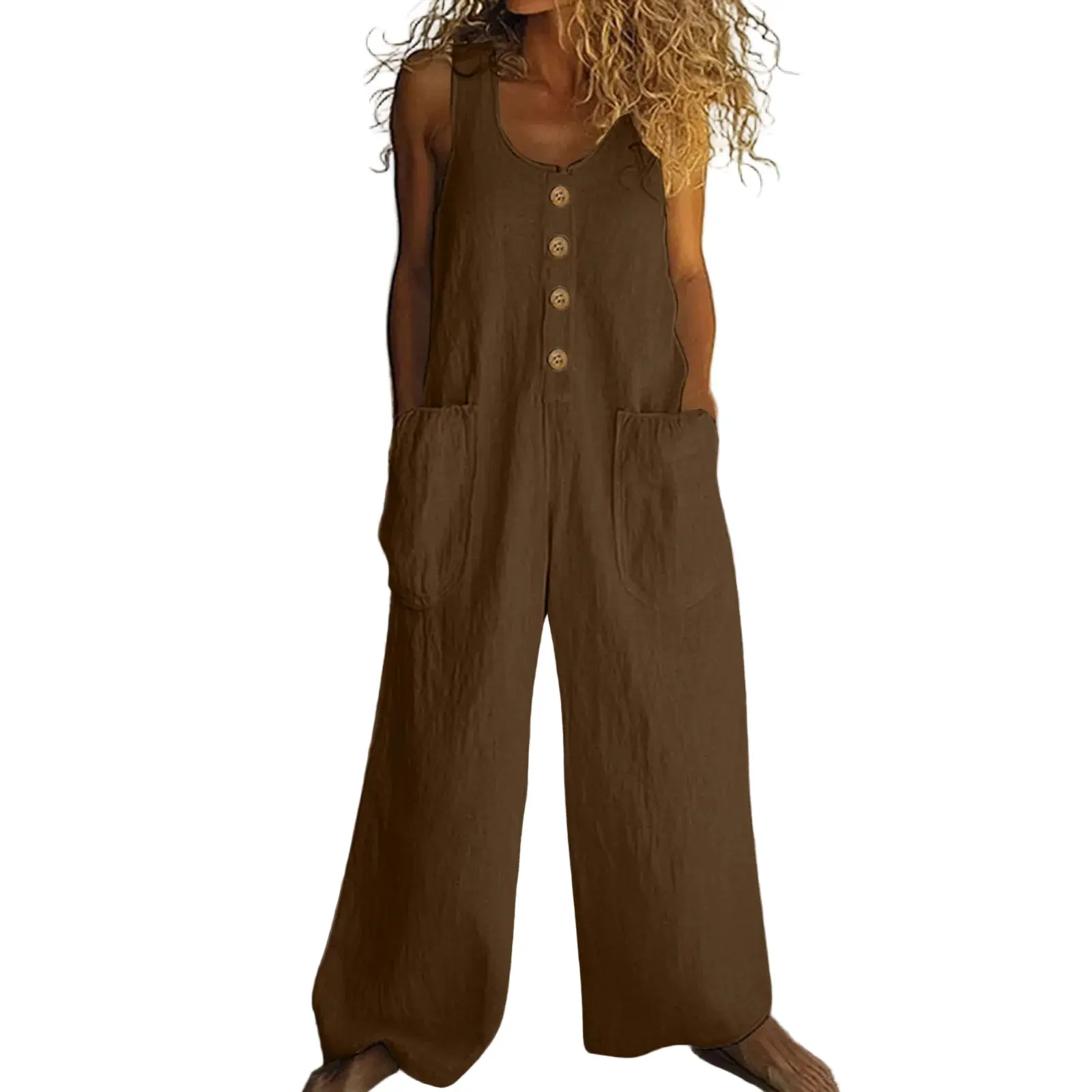 Sleeveless Casual One-piece Wide Leg Jumpsuit