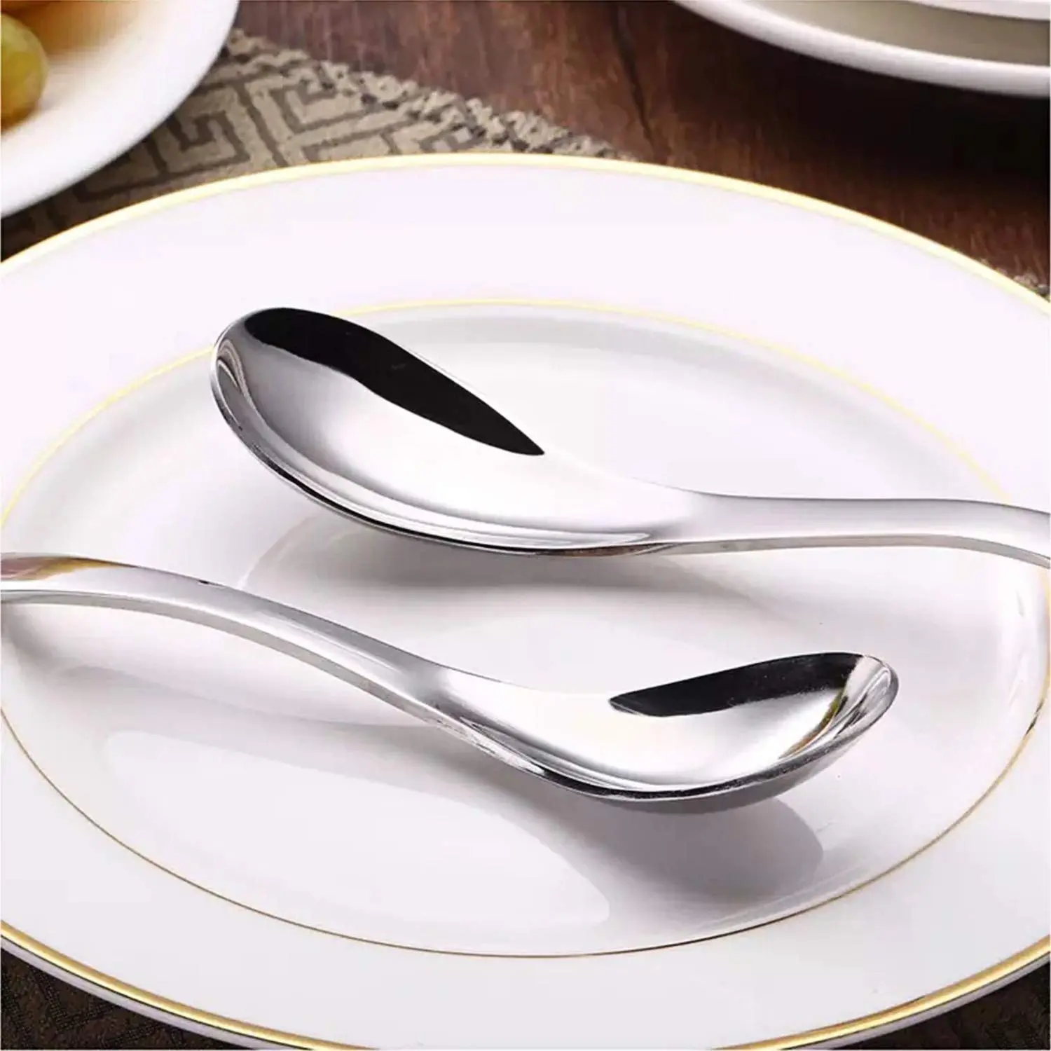 High-Quality Stainless Steel Thick Soup Spoon Cooking Spoons Kitchenware Utensils, Dishwasher Safe, Classic Design, Perfect Holiday Gift & Daily Use