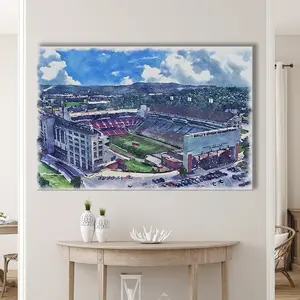 Razorback Stadium, Arkansas Poster Print Stadium Watercolor, Sport Art, Gifts for him, Poster Print Wall Art - No Frame