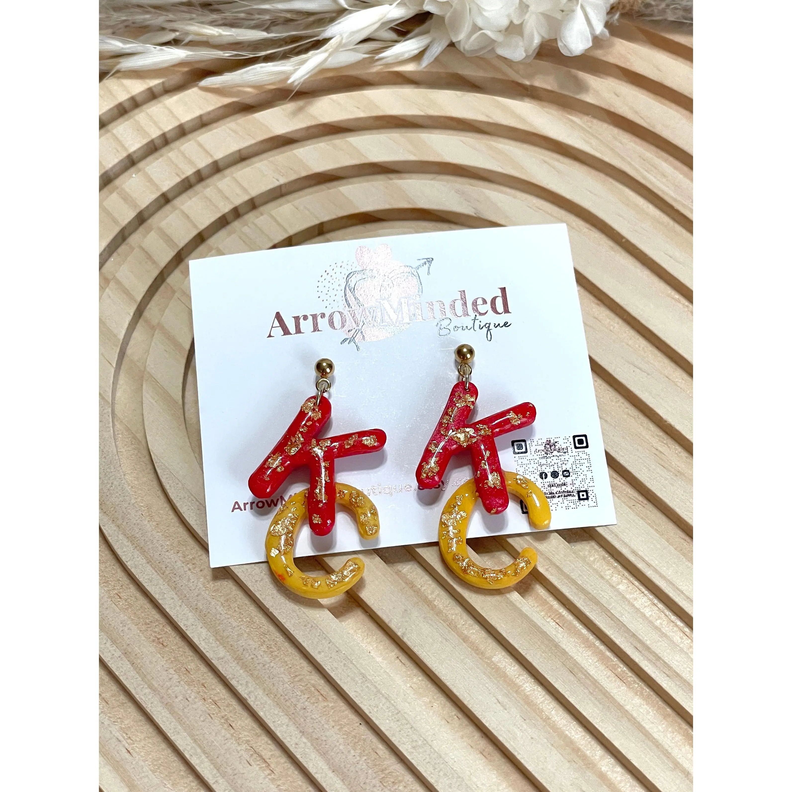 Handmade KC, Kansas City Football Earrings