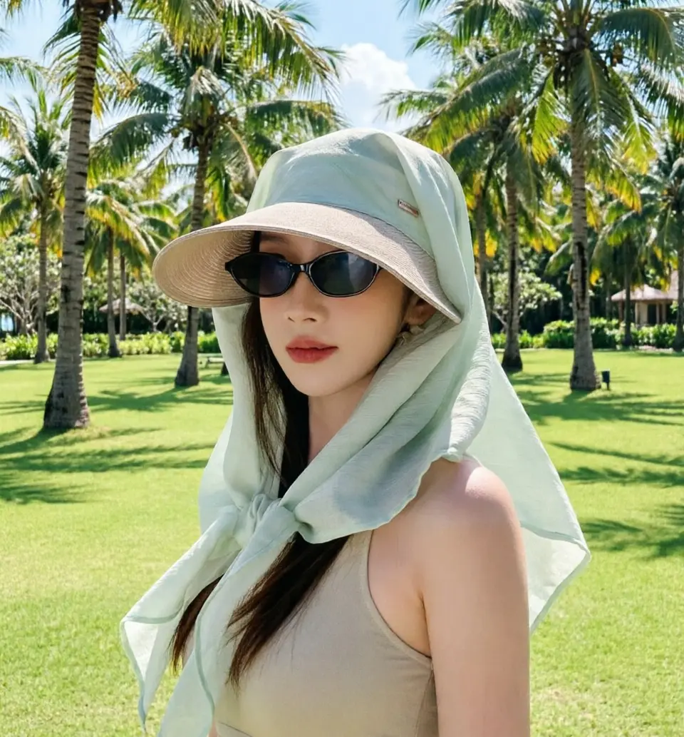 Women's Lightweight, Breathable Wide-Brim Sun Hat - Neck and Shoulder Protection, Ideal for Summer Beach, Seaside (Sports & Outdoor Accessory)