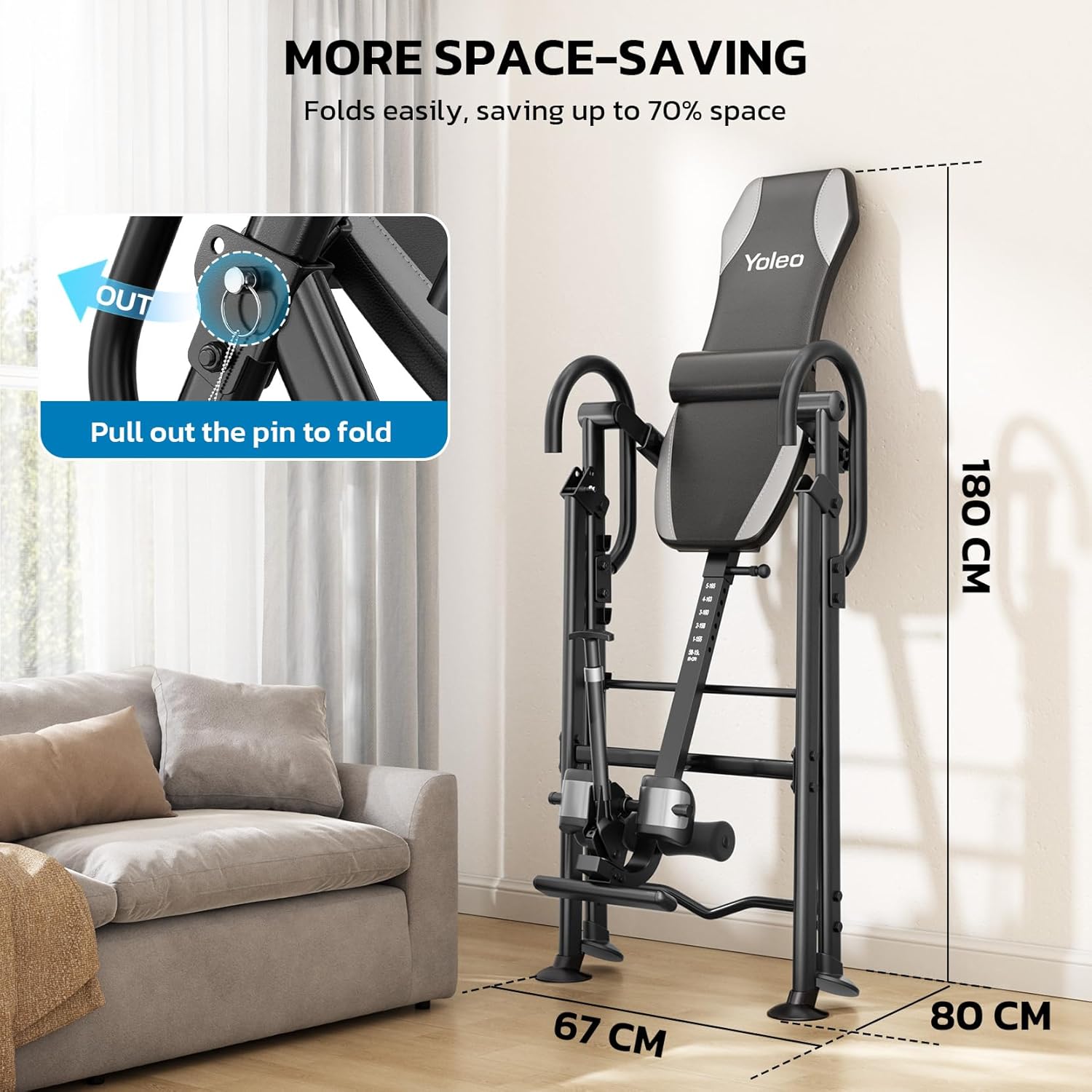 #SummerVibes YOLEO Gravity Heavy Duty Inversion Table for Pain Relief Therapy with Headrest & Adjustable Protective Belt Back Stretcher Machine