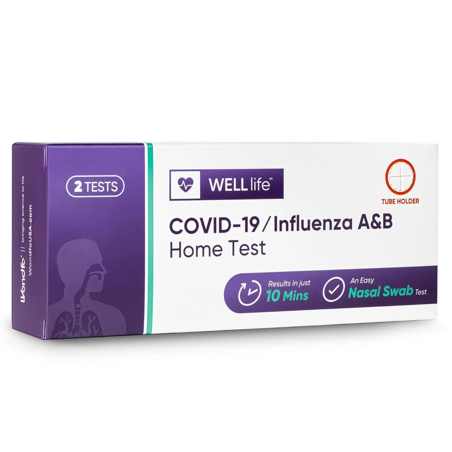 WELL Life Covid-19/Flu A&B Home Test, Covid Home Test - Result in 10 Minutes, 3-in-1 FDA EUA Authorised Home Test Kit