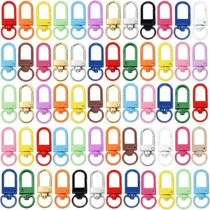Clasp  Clip Accessories Bulk 60 count Colorful Lobster Claw Clasps for Keychains Clips Bag Charm Clip Swivel Clasp Hooks for Purses Craft DIY Key Chain Making Supplies (Multicolor)