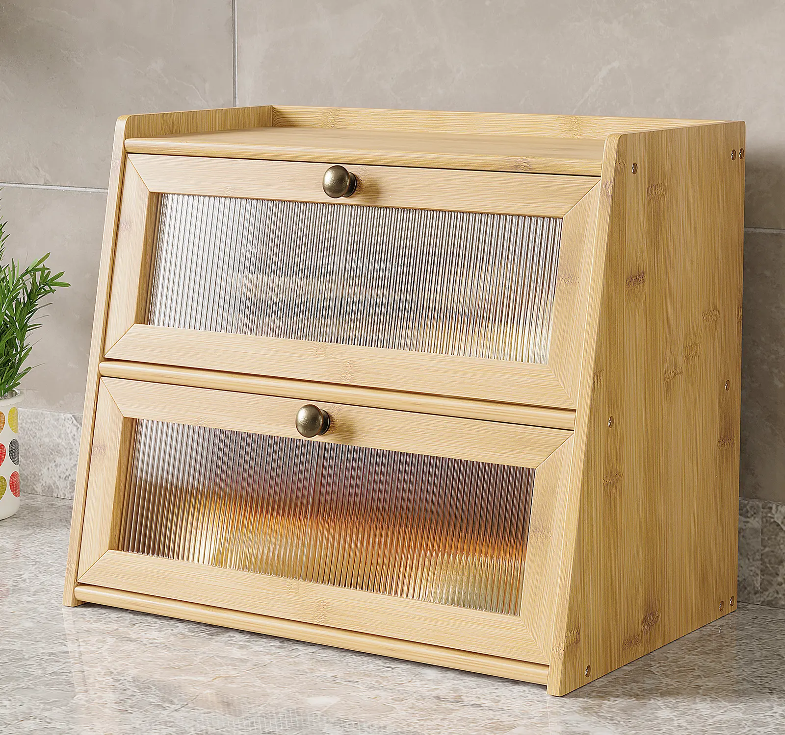 Bamboo Bread Box - Heavy-Duty Sturdy Smooth Waterproof Kitchen Decor 4 Colors Bamboo Bread Box - Heavy-Duty Sturdy Smooth Waterproof Kitchen Decor 4 Colors