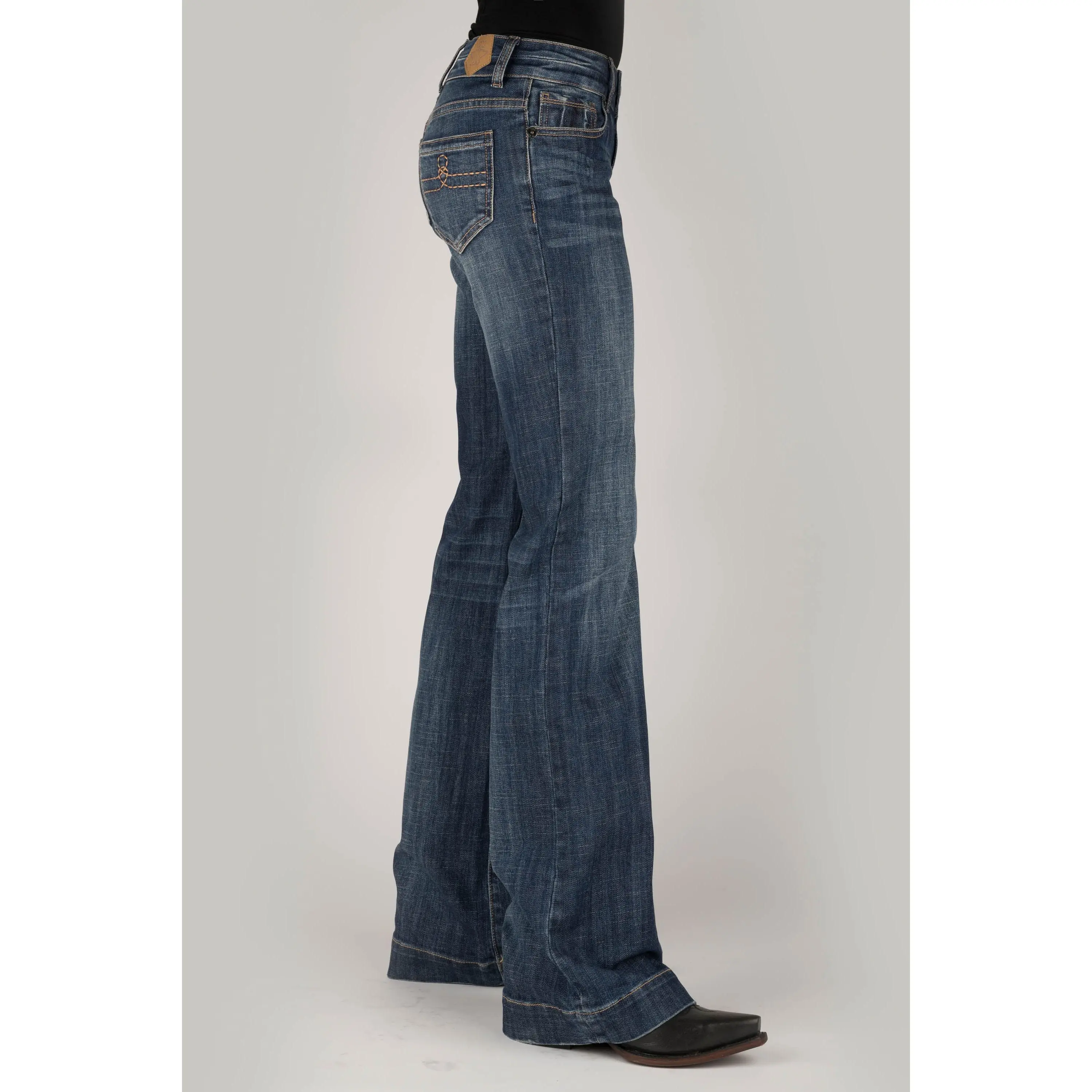 Women's Tin Haul Dark Wash Moderate Fit Western Trouser Jeans