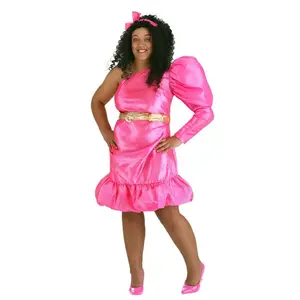 Women's Plus Size 80s Pink Pop Star Costume