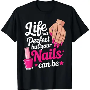 Cotton Cool Nail Tech Art for Women Girl Manicurist Nail Technician T-Shirt