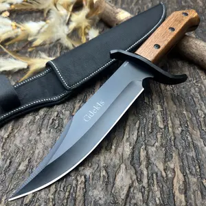 Gdekls Heavy-duty stainless steel multi-purpose knife - Straight blade, suitable for kitchen, camping and outdoor survival - Portable thick blade, outdoor hiking knife, multi-functional kitchen knife