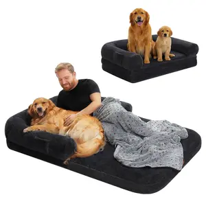 Foldable Orthopedic Dog Bed for Adult, Kids, Plush Pet Couch Bed for Large Dogs, Machine Washable Pet Sofa Bed with Non-Slip Bottom
