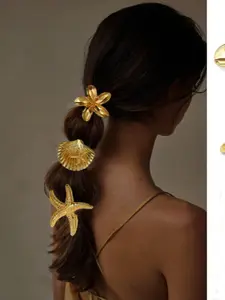 Shell & Starfish Design Hair Tie, Fashionable Hair Accessories for Women & Girls, Minimalist Headwear Suitable for Thick Hair