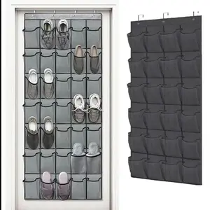 Door Back Shoe Rack Organizer, 1 Piece, 24 Pockets, Hanging Durable Fabric Shoe Storage, Fits Door Cabinet Space, Home Essential, Space Saving Shoe Organizer, Maximize Vertical Space