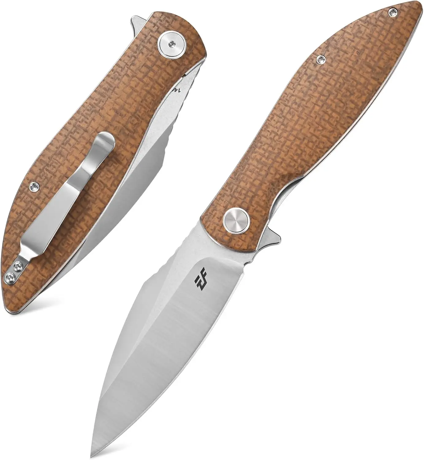Eafengrow EF975 Folding Pocket Knife 14c28n Stainless Steel Blade Micarta Handle Outdoor Camping EDC Utility Knife