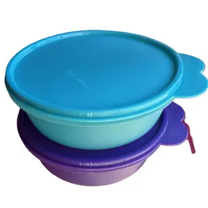 Tupperware Salad Bowl Set with Airtight Seal 2.6 Cup Aqua & Purple 2-Pc Durable Leakproof Design for Individual Portions & On-the-Go Convenience
