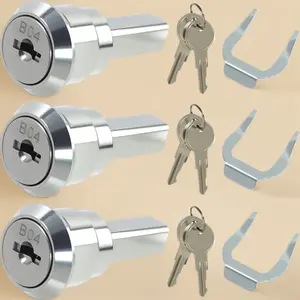 3Pcs 180 °   Rotation Stainless Steel Tool Box Lock with Keys Universal Cabinet Drawer Replacement Lock for Truck Storage Case