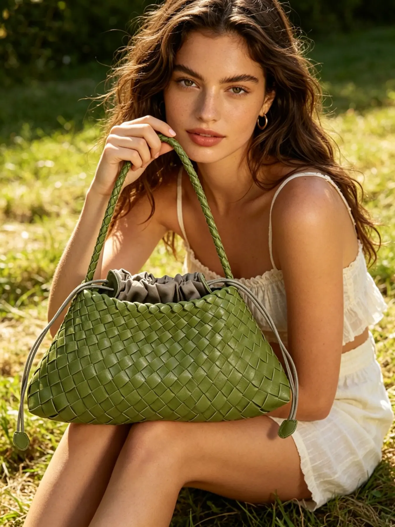Summer Handmade Woven Bag, Beach Vacation Style, Casual Handbag Satchel, New Moon Bag, Half Moon Fashion Shoulder Bag, Half Moon Purse, Fashionable Purse, French Elegant Leather Tote, 18 Colors