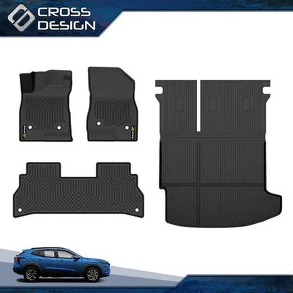 CROSSDESIGN TPE Trunk Floor Mats - 3D All-Weather Car Mats, Custom-Fit for 2024-2026 Chevy Trax/Buick Envista, Mat Floor Mats