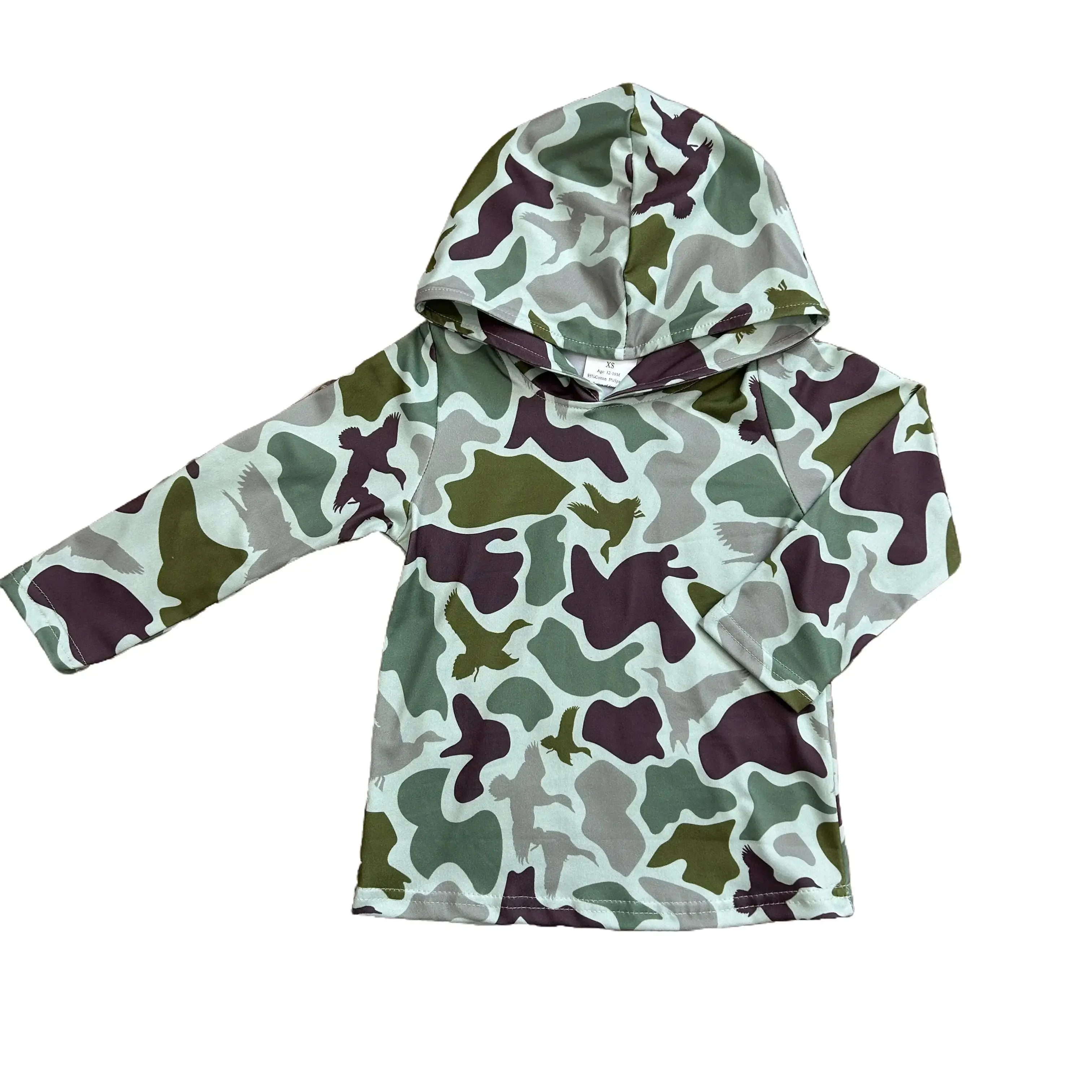 Hunting Camo Pullover Hoodie, Comfortable Casual Soft Sweatshirt with Long Sleeves for All-Season Wear, Kids And Boys