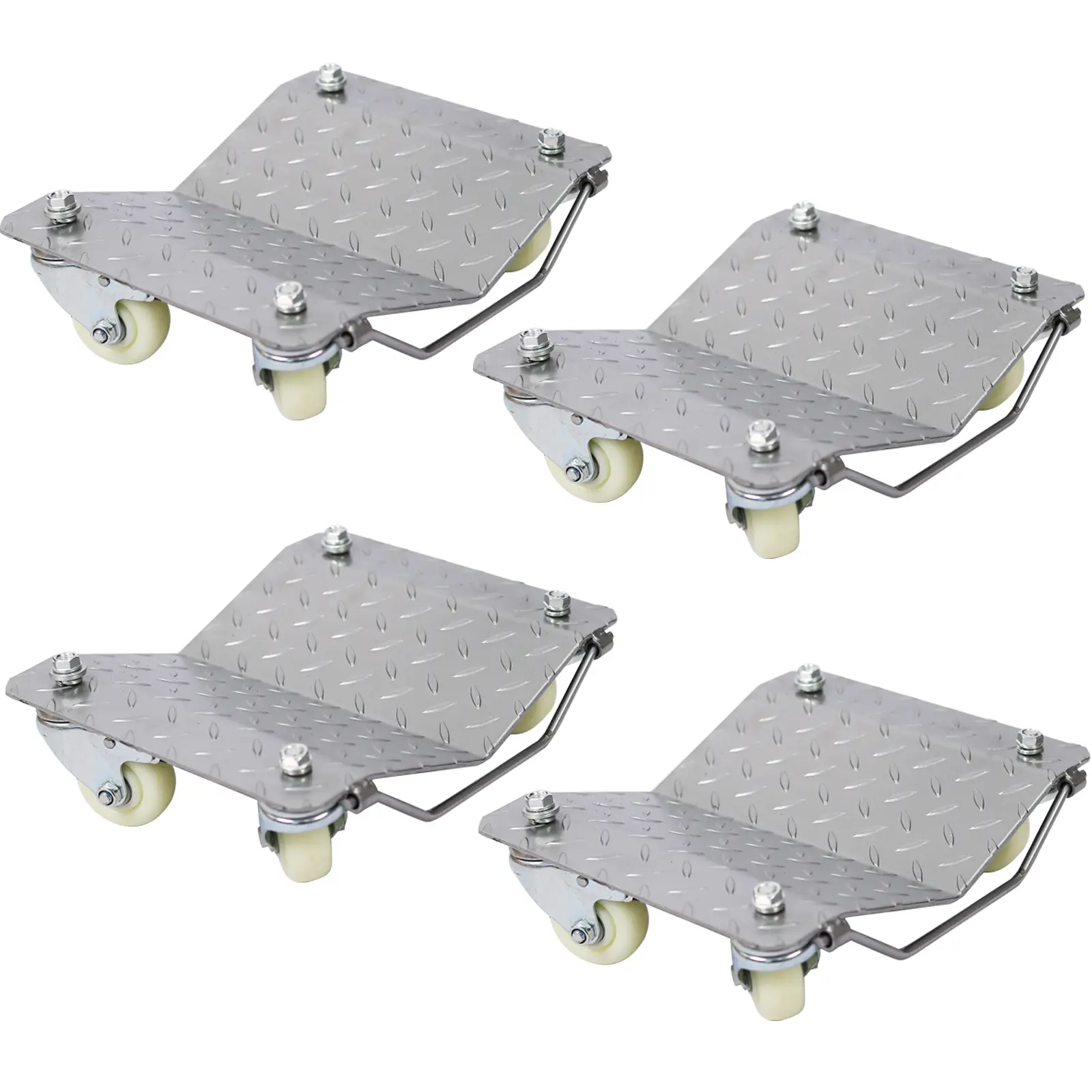 Vevor Heavy-Duty Car Wheel Dollies (4-Piece Set) - 11.5in Wide, 15in Size, 5.5in Height, 3in Feature, 6000lbs Capacity with Casters, for Garage Use, Large Vehicles