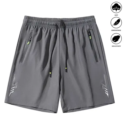 Men's Lightweight Regular-Fit Activewear Sport Casual Above-the-Knee Shorts - Elastic Waist, Adjustable Drawstring Tie, Side Pockets, Breathable Fabric, Beach & Running Use, No Restrictive Movement