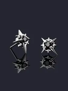 Zirconia Inlay Polar Star Earrings, Unisex Trendy Hip-Hop Fashion Jewelry, Perfect Gift for Daily Wear & Special Occasions All Seasons