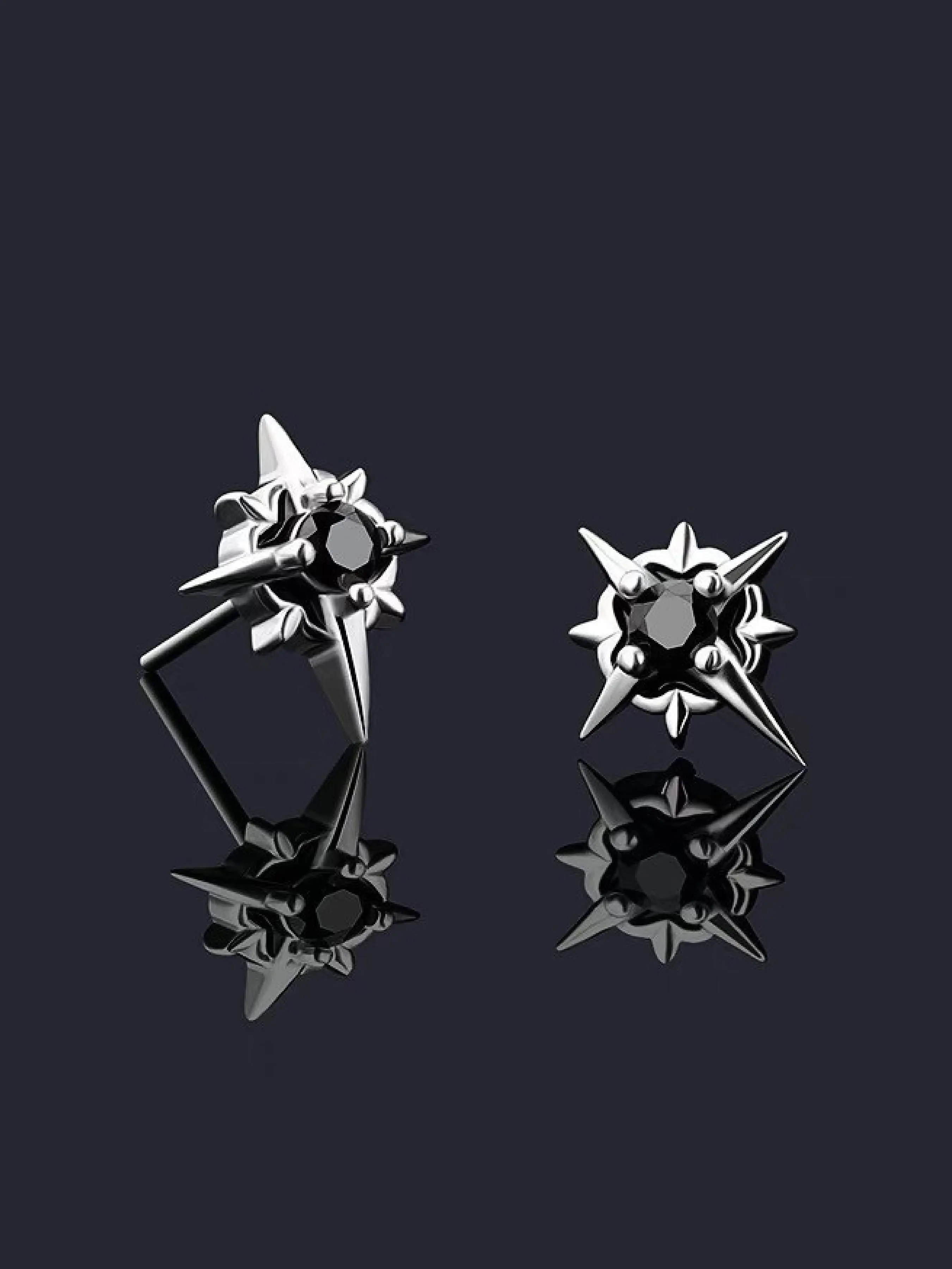 Zirconia Inlay Polar Star Earrings, Earring Set, Unisex Trendy Hip-Hop Fashion Jewelry, Perfect Gift for Daily Wear & Special Occasions All Seasons