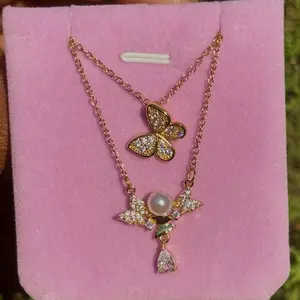 United Butterfly Necklace Set - 14k Gold Plated