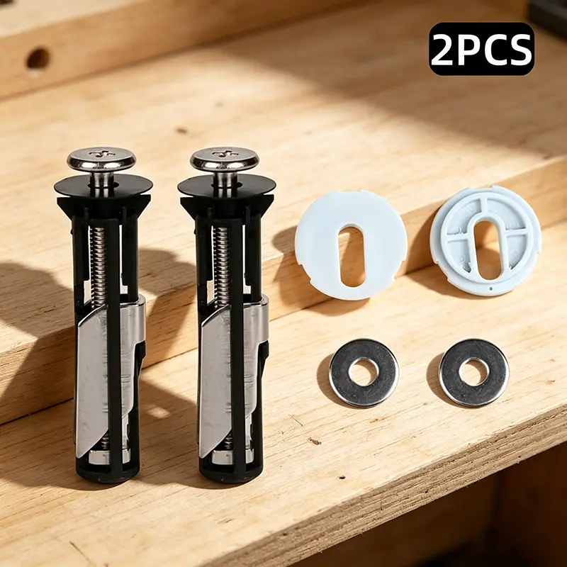 4-Piece Toilet Cover Mounting Bolt Set, Corrosion Res., Durable Parts for Household Users, Easy Assembly Bathroom Spare Parts for Indoor Fixings Toilet Seat Repair, Toilet Repair